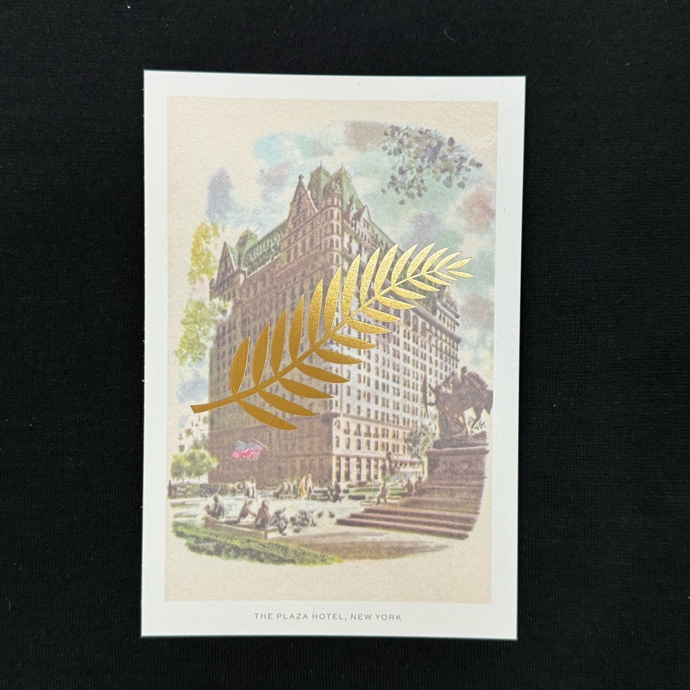 Post Card from Plaza Hotel in NYC